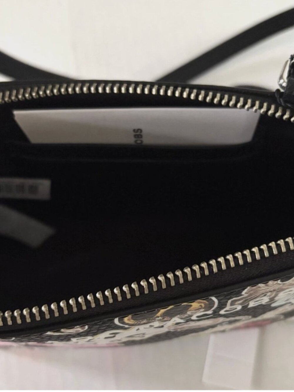 New Marc Jacobs Small Crossbody Pebble Leather Graphic Sticker Print Black Multi - Picture 5 of 6